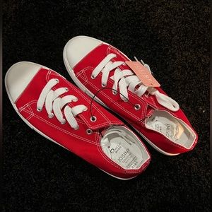 Red Converse Looking Lace Up Shoes/Sneakers